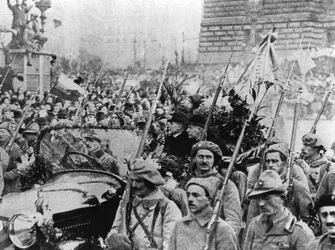 Intocht van Masaryk in Praag op 8 december 1918